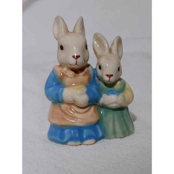 Applause Inc Easter Bunny Figurine Mom and Daughter - Picture 1 of 4